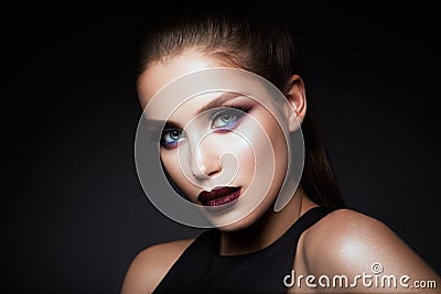 Beautyful girl with bright make up Stock Photo