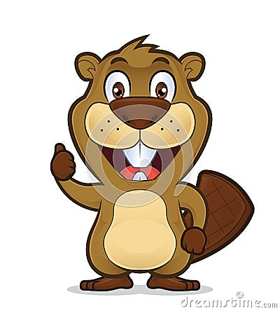 Beaver giving thumbs up Vector Illustration