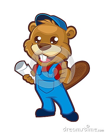 Beaver mascot cartoon in vector Vector Illustration