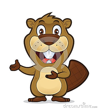 Beaver showing something Vector Illustration