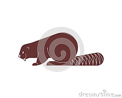 Beaver sign icon isolated. swamp rodent symbol Vector illustration Vector Illustration