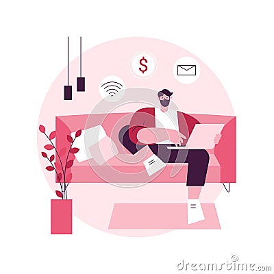 Become a freelancer abstract concept vector illustration. Vector Illustration