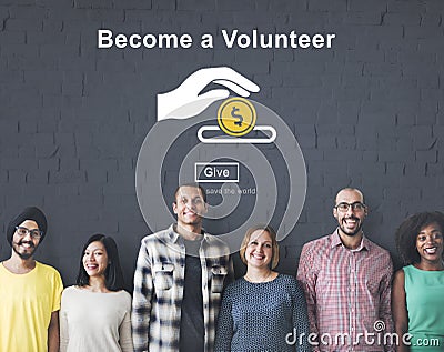 Become a Volunteer Support Service Relief Concept Stock Photo