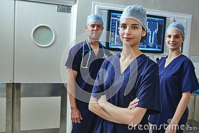 Become what inspires you. Portrait of a team of surgeons in a hospital. Stock Photo