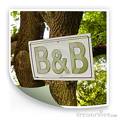 Bed and Breakfast sign indicating in the countryside - concept image Stock Photo