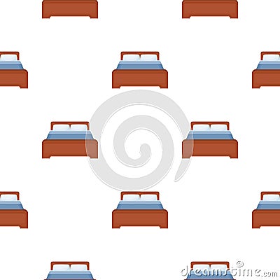 Bed icon in cartoon style isolated on white background. Hotel symbol stock Vector Illustration