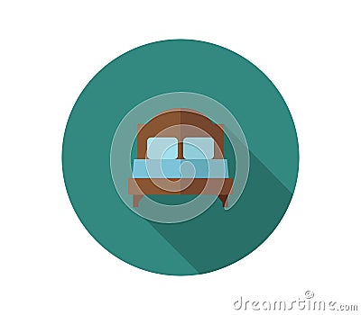 Bed icon illustrated in vector on white background Stock Photo