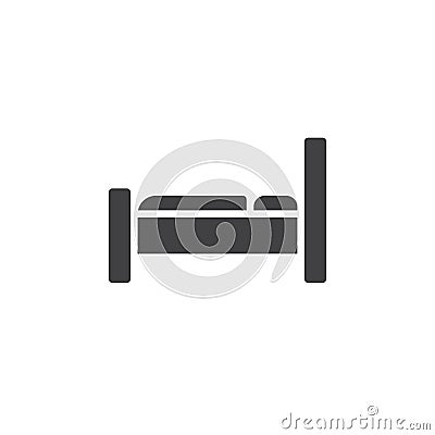 Bed icon vector, filled flat sign, solid pictogram isolated on white. Vector Illustration