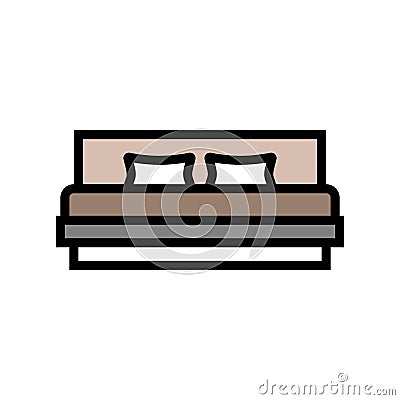 bed minimalistic stylish color icon vector illustration Cartoon Illustration