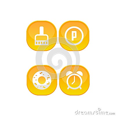 Bed & Resort Icon Set Vector Illustration