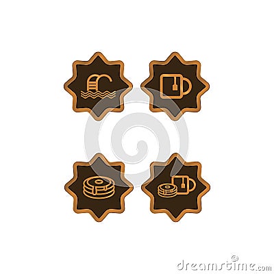 Bed & Resort Icon Set Vector Illustration