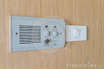 Bed side switch button, Emergency switch call nurse help in the hospital Stock Photo