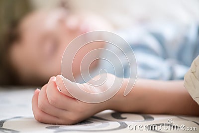Bed sleep child person portrait, sweet Stock Photo