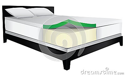 Bed therapeutic mattress Vector Illustration