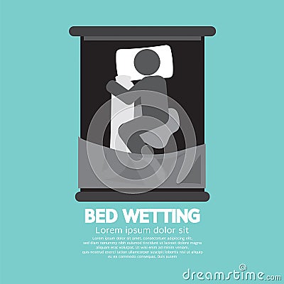 Bed-Wetting Black Graphic Symbol Vector Illustration