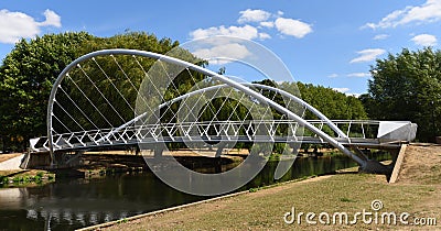 Bedford Bedfordshire River Ouse footbridge over the River Ouse Editorial Stock Photo