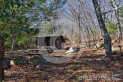 Appalachian Trail Shelter Stock Photo