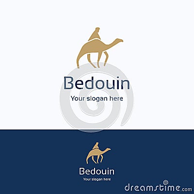 Bedouin on camel logo Stock Photo