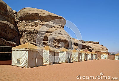 Bedouin camp in the desert Stock Photo