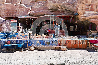 Bedouin souvenir shop in Petra, Jordan Editorial Stock Photo