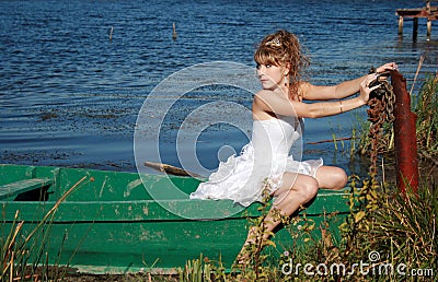 Bedridden bride Stock Photo