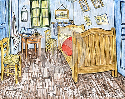 Bedroom in Arles 1888 by Vincent van Gogh Stock Photo