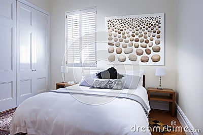 Bedroom Bed Art Stock Photo