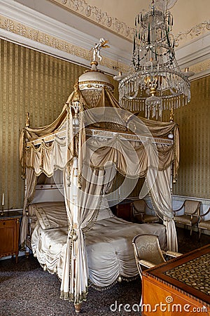 Bedroom canopy Villa Pisani, Stra, Veneto, Italy Stock Photo