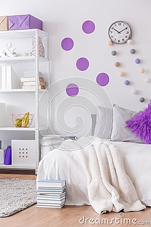 Bedroom with decorative wall Stock Photo