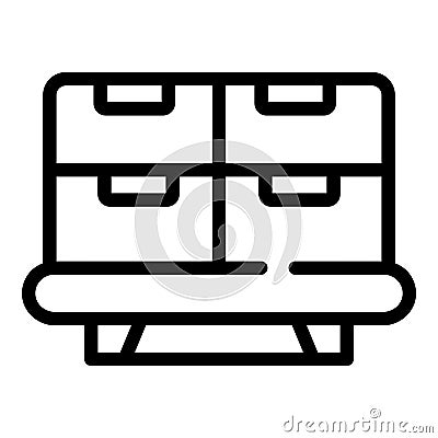 Bedroom drawer icon, outline style Vector Illustration