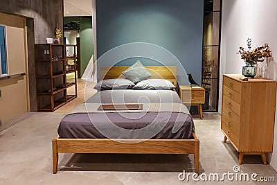 Bedroom furniture in houseroom Stock Photo