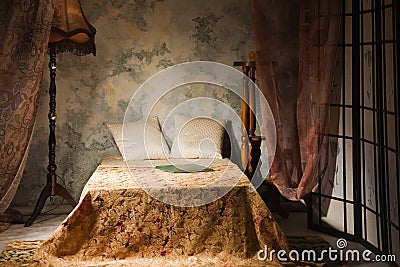 Bedroom interior in the vintage style Stock Photo