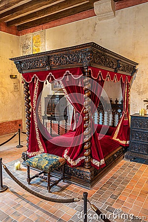 Bedroom of Leonardo da Vinci in Clos Luce, Amboise Editorial Stock Photo