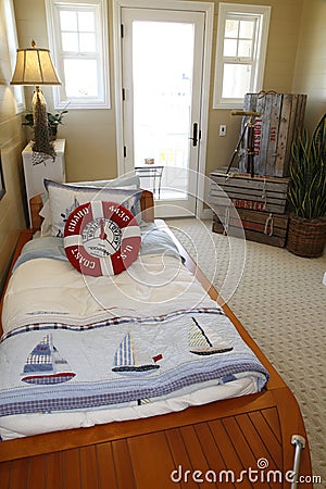 Bedroom nautical decor Stock Photo
