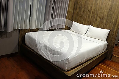 Bedroom style decorated with wooden Stock Photo