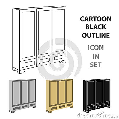 Bedroom wardrobe for clothing.Bedroom furniture for clothes.Bedroom furniture single icon in cartoon style vector symbol Vector Illustration