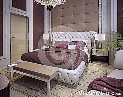Beds and headboards in a luxurious classic style Stock Photo