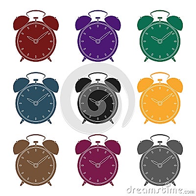 Bedside clock icon in black style isolated on white background. Sleep and rest symbol stock vector illustration. Vector Illustration