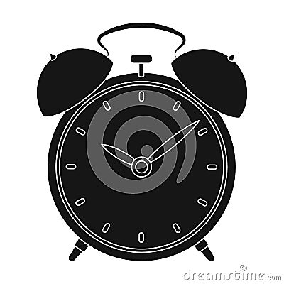 Bedside clock icon in black style isolated on white background. Sleep and rest symbol stock vector illustration. Vector Illustration