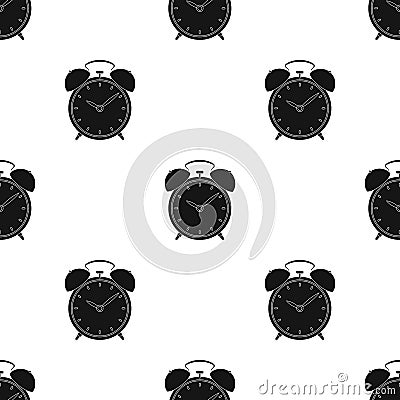 Bedside clock icon in black style isolated on white background. Sleep and rest symbol stock vector illustration. Vector Illustration