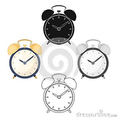 Bedside clock icon in cartoon style isolated on white background. Sleep and rest symbol stock vector illustration. Vector Illustration