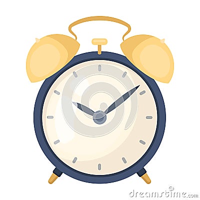 Bedside clock icon in cartoon style isolated on white background. Sleep and rest symbol stock vector illustration. Vector Illustration