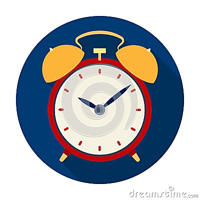 Bedside clock icon in flat style isolated on white background. Sleep and rest symbol stock vector illustration. Vector Illustration