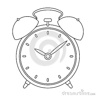 Bedside clock icon in outline style isolated on white background. Sleep and rest symbol stock vector illustration. Vector Illustration