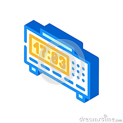 bedside clock isometric icon vector illustration Vector Illustration