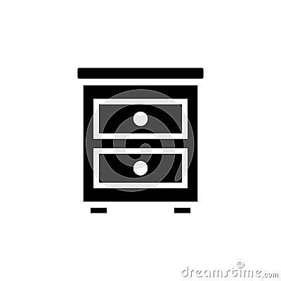 Bedside table vector icon Vector Illustration