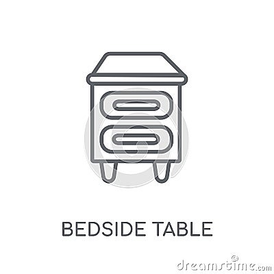 Bedside table linear icon. Modern outline Bedside table logo con Vector Illustration