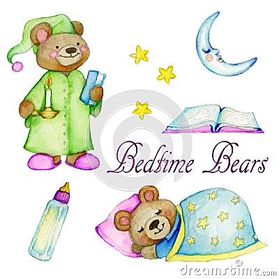 Bedtime Bears Cartoon Illustration