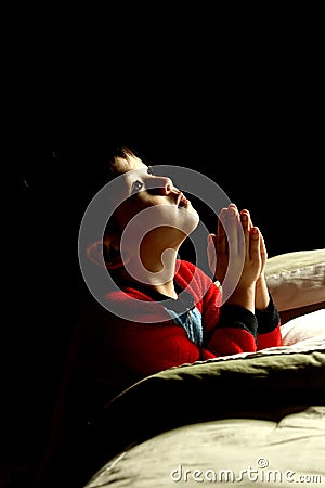 Bedtime prayer. Stock Photo