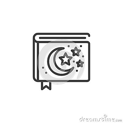 Bedtime stories book line icon Vector Illustration